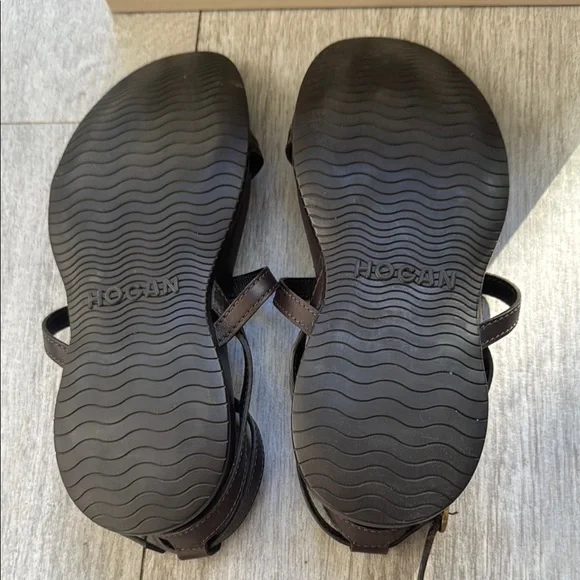 Hogan Fussbett Women's Brown Leather Gladiator Sandals size 6.5 support footbed - Picture 9 of 10